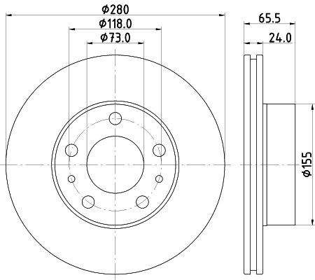 MINTEX MDC2878C: Stabdžių diskas Ø: 280mm, vidinis ventiliavimas, Ø: 280mm, padengta, be rato stebulės, be rato guolio, be rato tvirtinimo smeigių