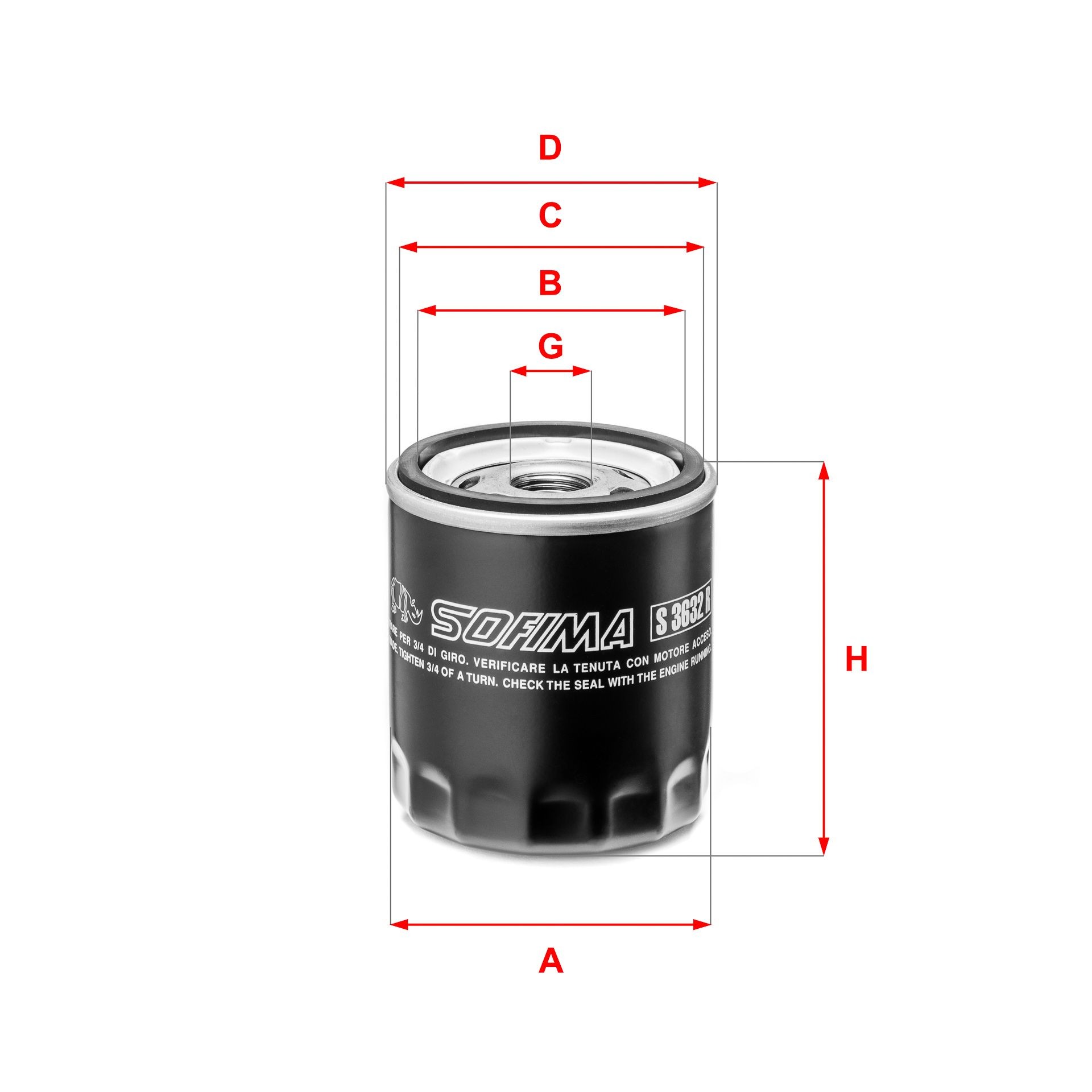 SOFIMA S 3632 R: Filtro olio