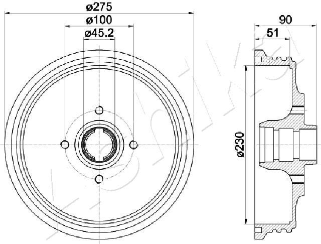 ASHIKA 60-00-0540: Disc de frână punte fata, Ř: 295mm, ventilat, Ř: 295mm