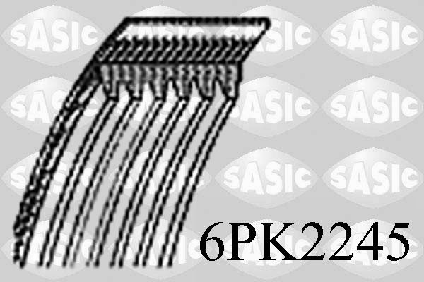 SASIC 6PK2245: Curea transmisie cu caneluri 2245mm, Numar nervuri: 6