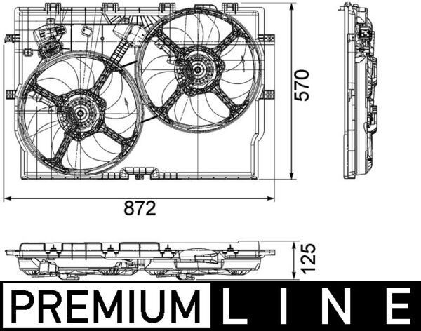 MAHLE ORIGINAL CFF 193 000P: Radiaatori ventilaator 390mm, 390mm, koos integreeritud seadistajaga, koos takistusega