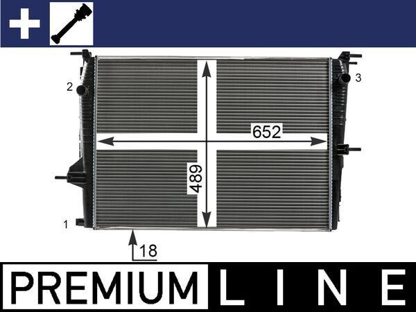 MAHLE ORIGINAL CR 23 000P: Chłodnica, układ chłodzenia silnika BEHR *** PREMIUM LINE ***