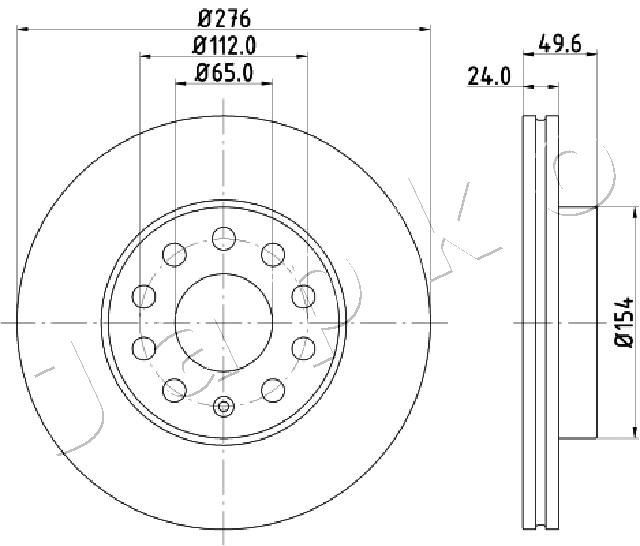 JAPKO 600941: Piduriketas Esisild, Ø: 276mm, õhutusega, Ø: 276mm