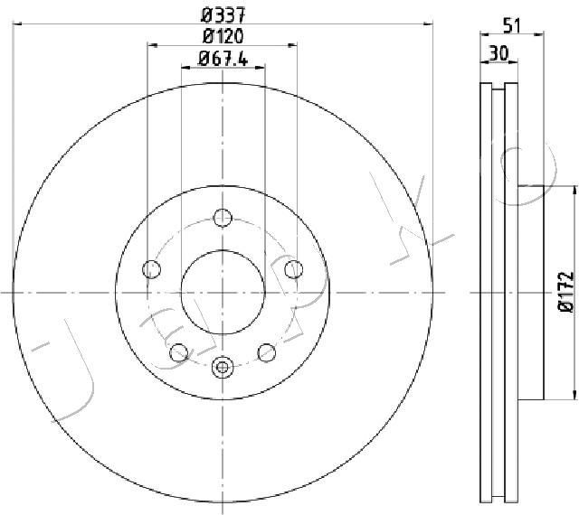 JAPKO 610323: Piduriketas Tagasild, Ø: 300mm, täis, Ø: 300mm