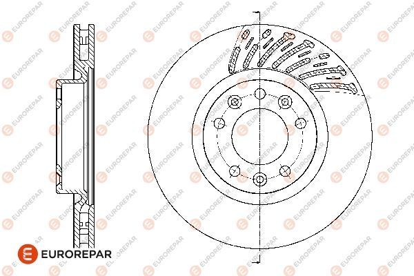 EUROREPAR 1667851280: Bremseskive Ø: 283mm, ventileret, Ø: 283mm, uden ABS-sensorring