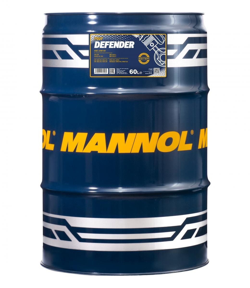 MANNOL MN7507-60: Mootoriõli 60l, 10W-40 Defender