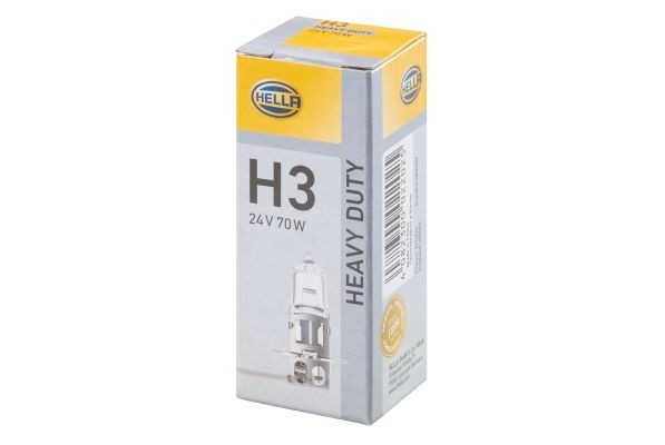 HELLA 8GH 178 555-241: Hõõgpirn, Kaugtuli HEAVY DUTY 24V, 70W, H3