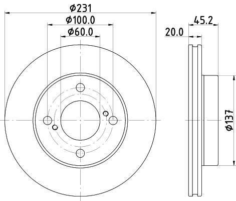MINTEX MDC2910C: Piduriketas Ø: 231mm, sisemine õhutus, Ø: 231mm, kaetud, ilma rattakeskmeta, ilma rattalaagrita, ilma rattakinnituspoltideta