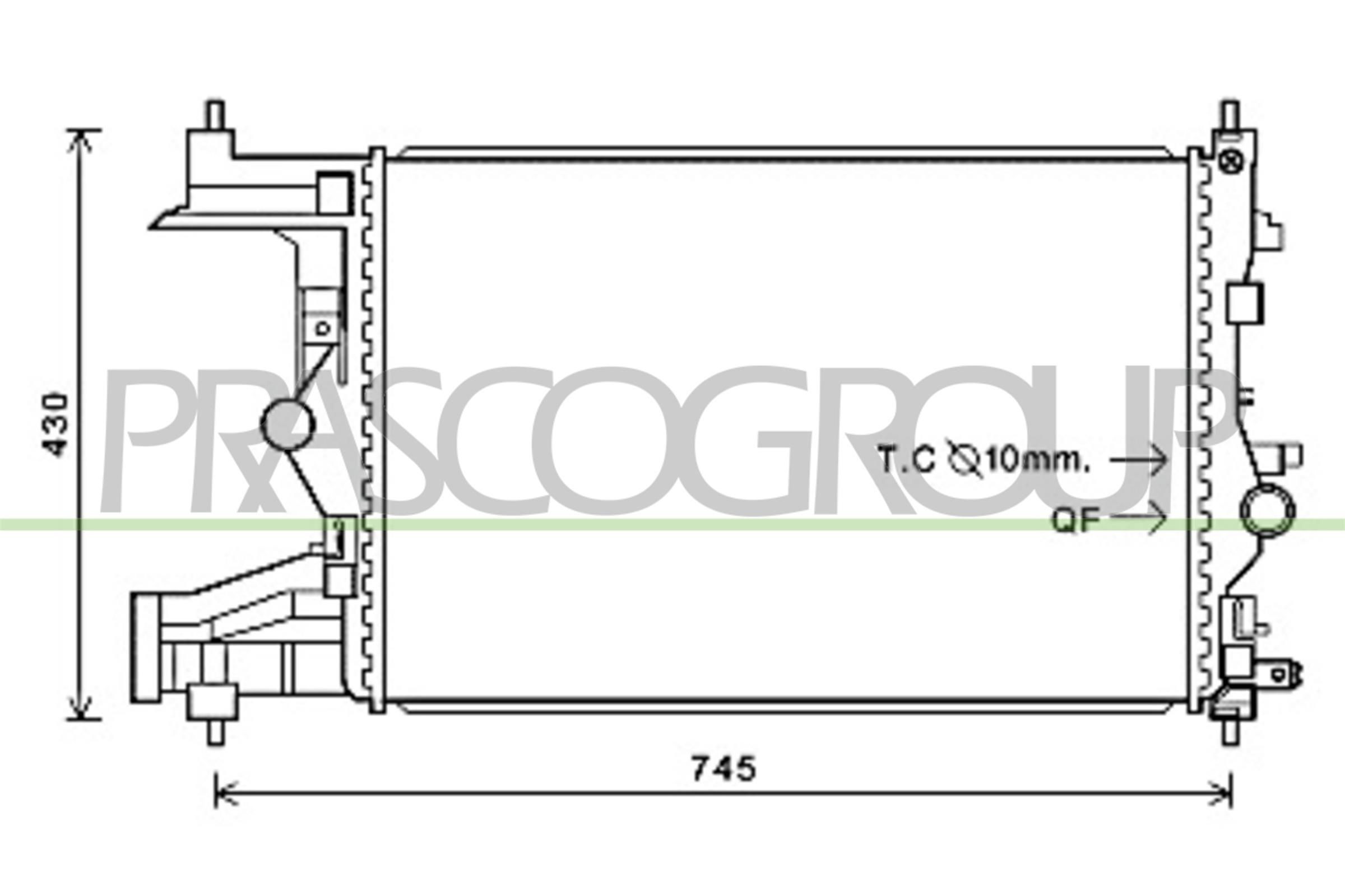 PRASCO DW040R002: Radiatore motore AQ con giunti rapidi