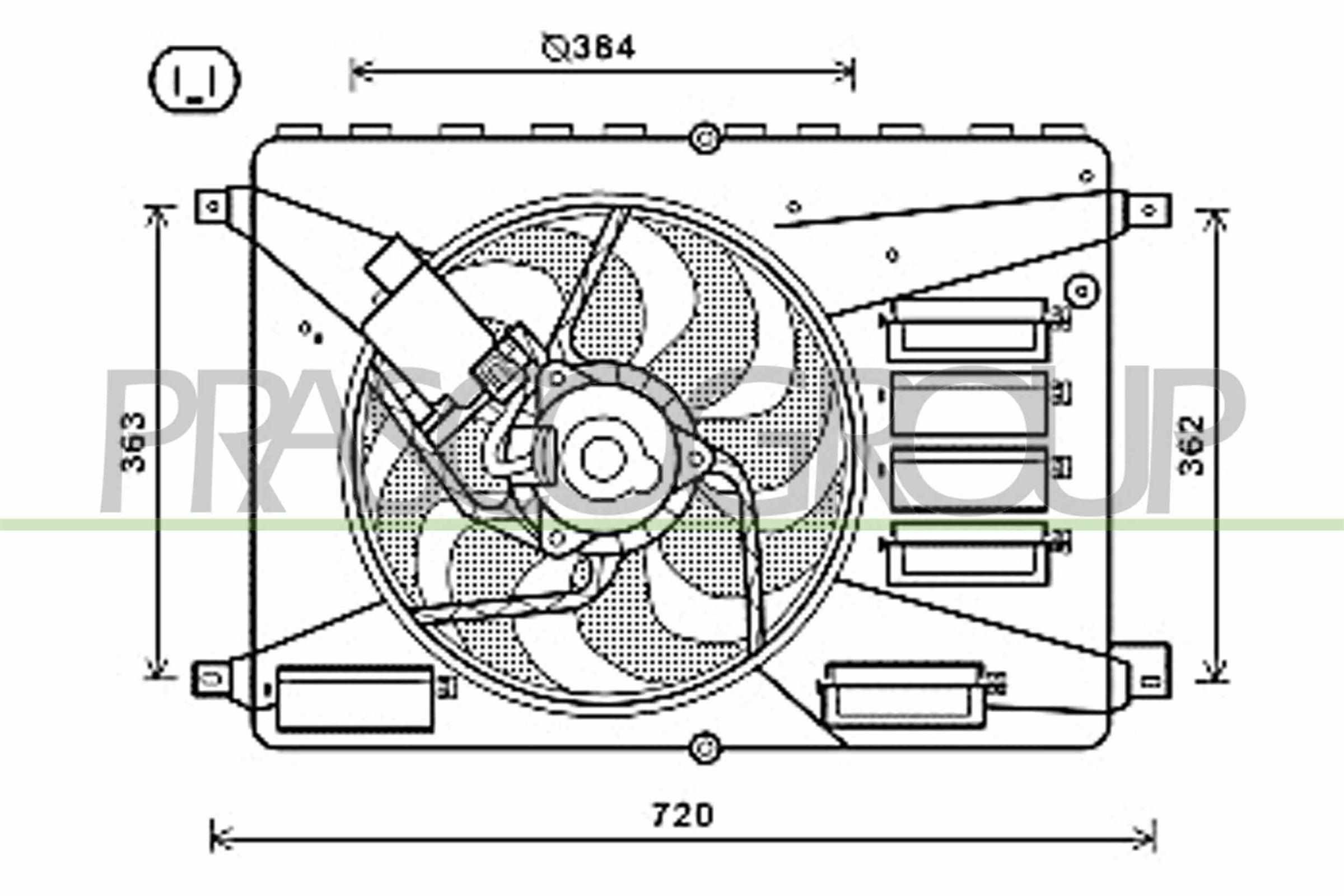 PRASCO FD079F002: Ventilátor chladenia motora AQ 384mm