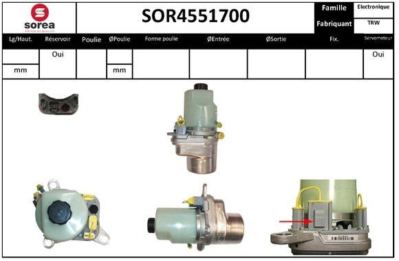 SNRA SOR4551700: Stūres pastiprinātāja sūknis