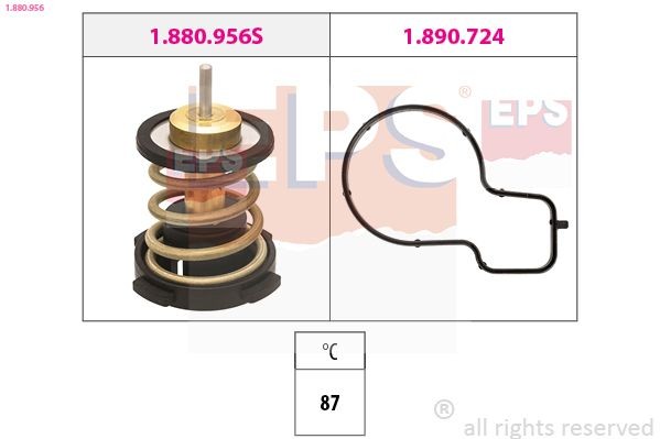 EPS 1.880.956: Termostat, lichid racire Made in Italy - OE Equivalent 87°C, cu etansare