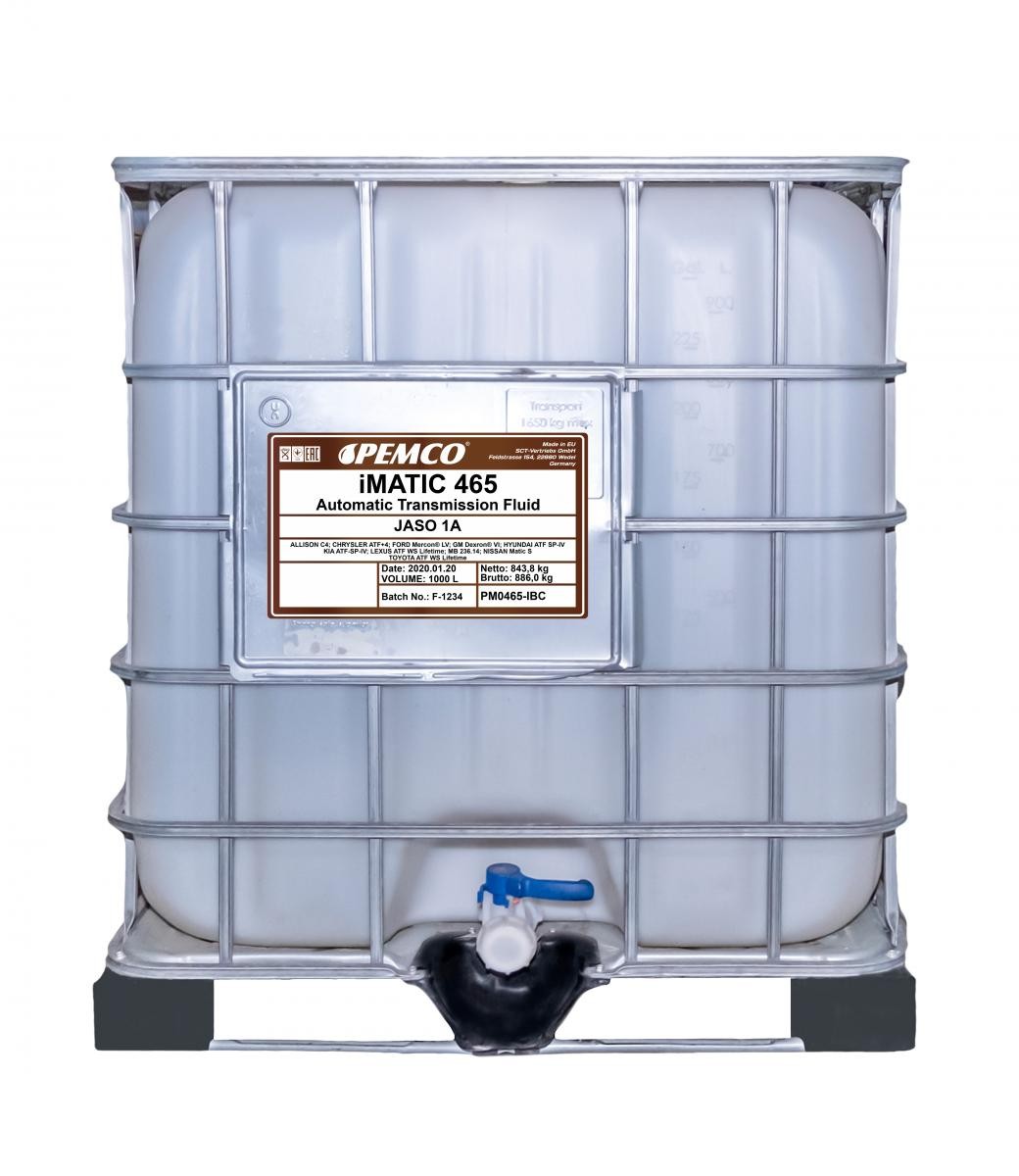 PEMCO PM0465-IBC: Automatväxellådsolja (ATF) 1000l, ATF VI 465, ATF D VI