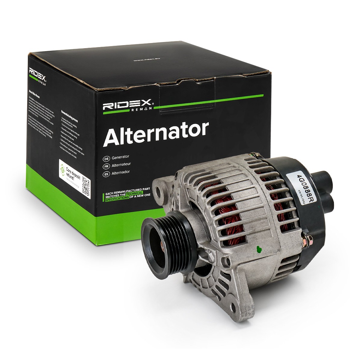 RIDEX REMAN 4G0888R: Alternator 90A