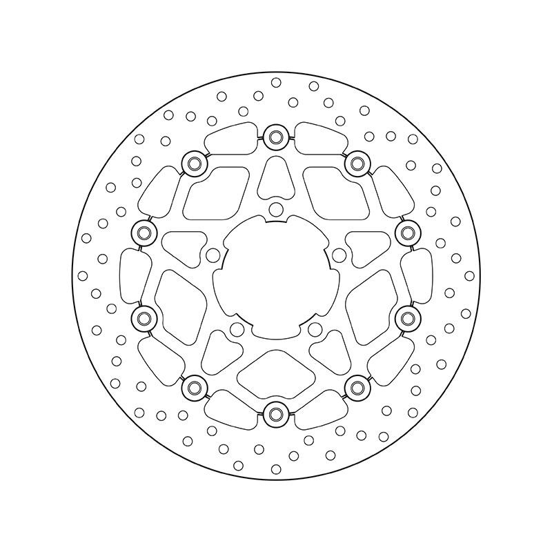 BREMBO 78B40869: Piduriketas PRIME - Serie-Oro - Floating Disc ees, Ø: 310mm, perforeeritud, kaheosaline piduriketas, ujuv, Ø: 310mm Serie Oro