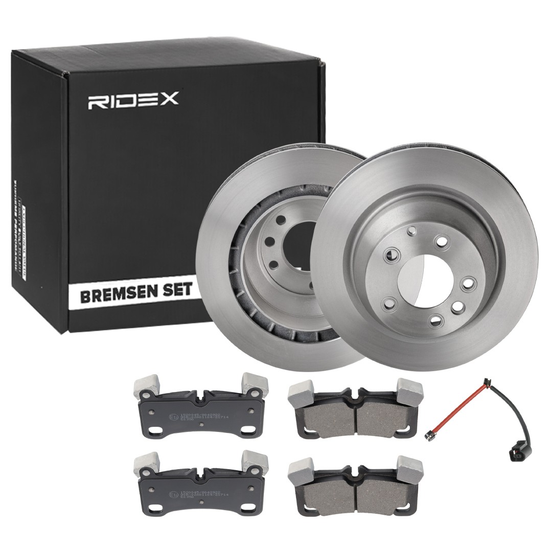 RIDEX 3405B0406: Bremseskiver og klodser bagaksel, Ø: 358mm, ventileret, med anti-knirke-plade