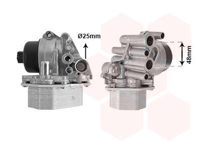 VAN WEZEL 40013400: Radiatore olio motore con accessori, con scatola per filtro dell’olio, senza tappo chiusura