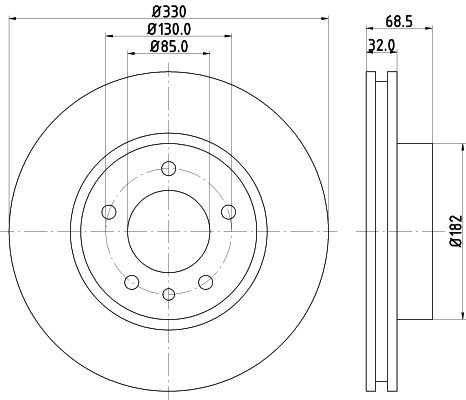 MINTEX MDC1610LC: Piduriketas Ø: 330mm, sisemine õhutus, Ø: 330mm, kaetud, ilma rattakeskmeta, ilma rattalaagrita, ilma rattakinnituspoltideta
