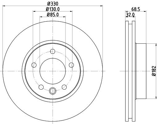 MINTEX MDC1610RC: Piduriketas Ø: 330mm, sisemine õhutus, Ø: 330mm, kaetud, ilma rattakeskmeta, ilma rattalaagrita, ilma rattakinnituspoltideta