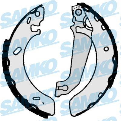 SAMKO 86050: Piduriklotside komplekt koos käsipidurikangiga