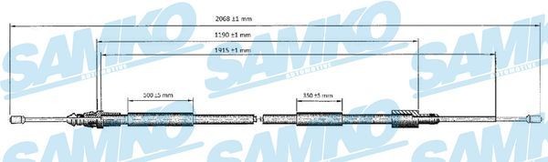SAMKO C0620B: Handremkabel 2035mm, 2035mm
