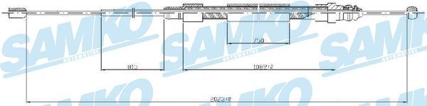 SAMKO C0715B: Handremkabel 2020mm, 2020mm