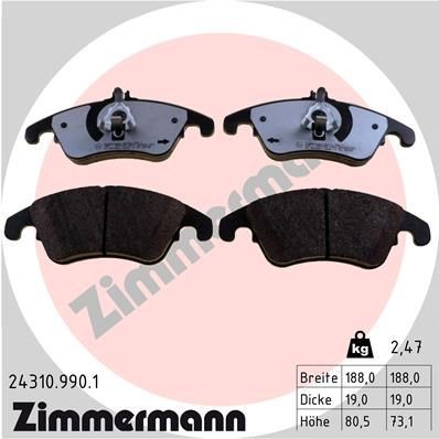 ZIMMERMANN 24310.990.1: Piduriklotsid rd:z Foto vastab tarnekomplektile