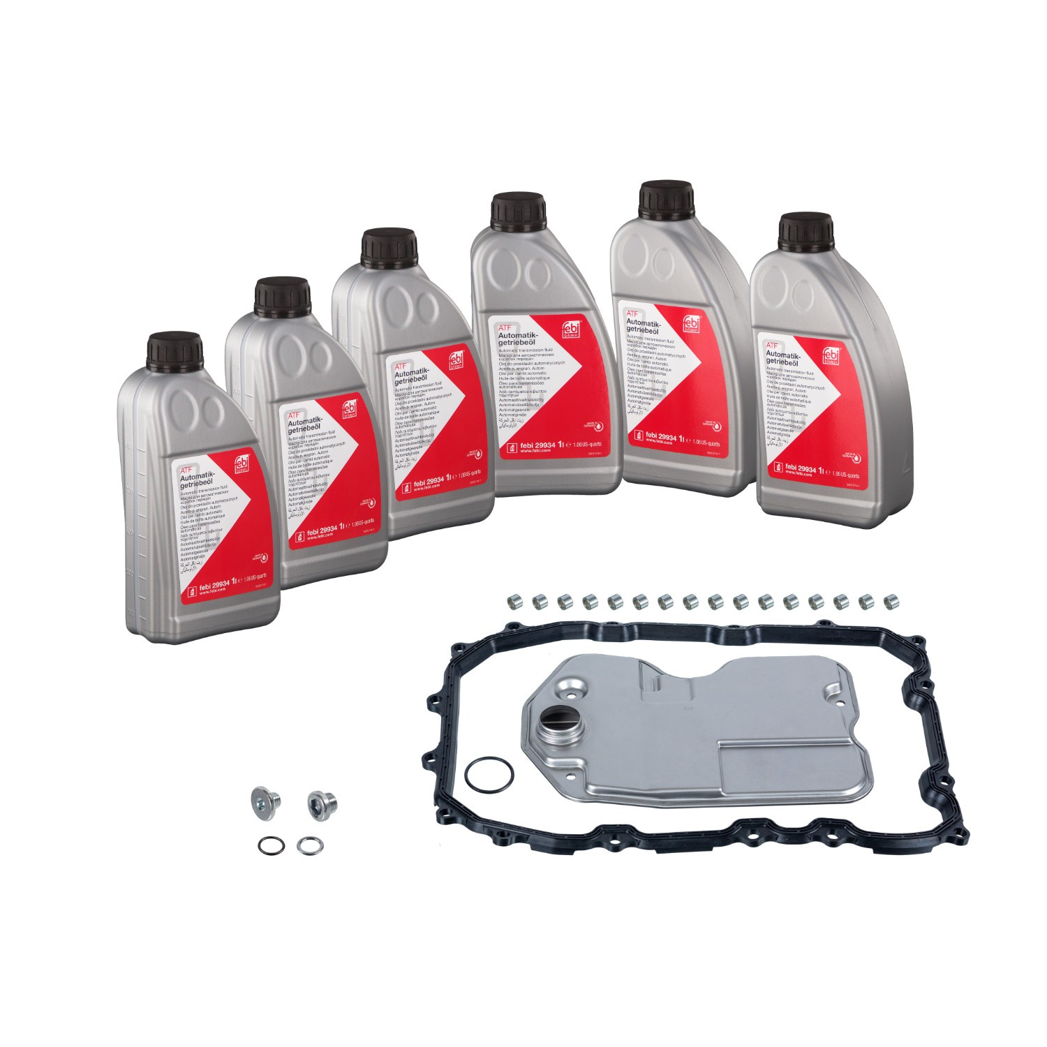FEBI BILSTEIN 171776: Ölwechselkit für Automatikgetriebe febi Plus mit Dichtung, mit Ölablassschraube, mit Dichtring
