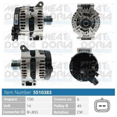 MEAT & DORIA 5510383: Alternator 150A