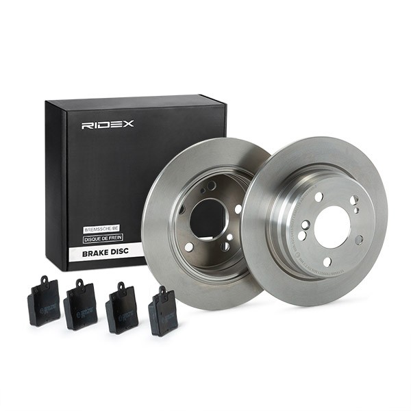 RIDEX 3405B0455: Souprava brzd, koutocova brzda Zadní náprava, R: 278mm, plný