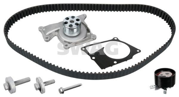 SWAG 33 10 1651: Kit de distribution + pompe à eau Nbr. dents: 123, Largeur: 27mm, avec pompe à eau