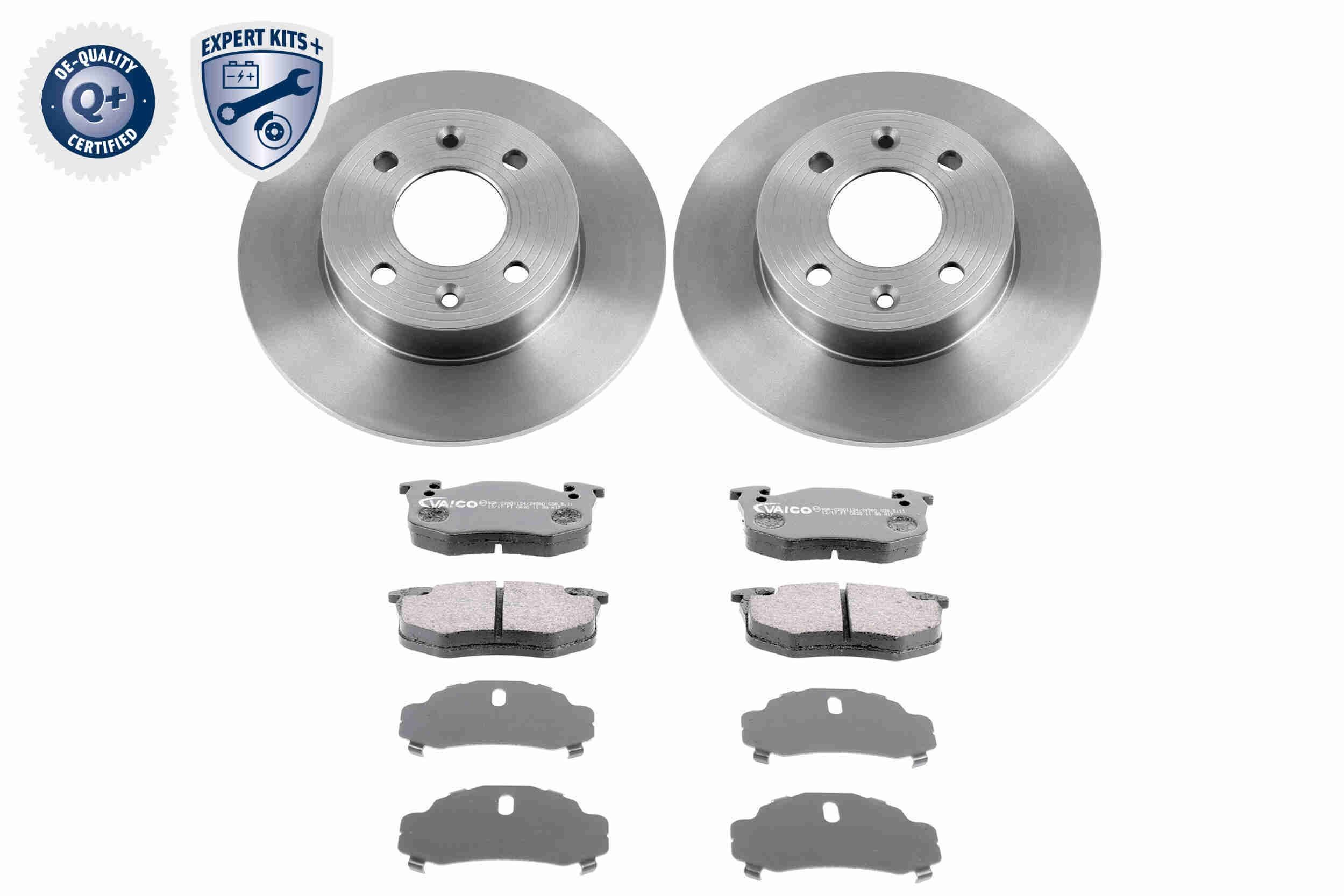VAICO V46-1240: Kit de discos de freno y pastillas EXPERT KITS + Eje delantero, Ø: 238mm, macizo, sin forro de frenos
