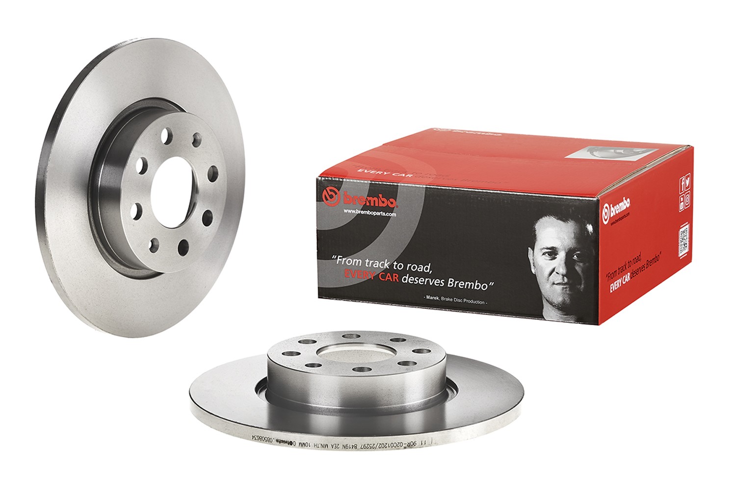 BREMBO 08.5086.34: Féktárcsa PRIME LINE Ø: 257mm, tele, Ø: 257mm, csavarokkal