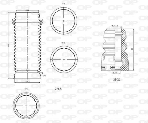 OPEN PARTS DCK5004.04: Manchetsæt, støddæmper foraksel