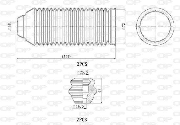 OPEN PARTS DCK5051.04: Manchetsæt, støddæmper foraksel