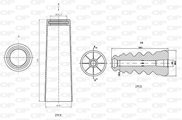 OPEN PARTS DCK5073.04: Прахозащитен комплект, амортисьор задна ос