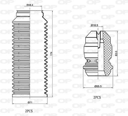 OPEN PARTS DCK5082.04: Manchetsæt, støddæmper foraksel