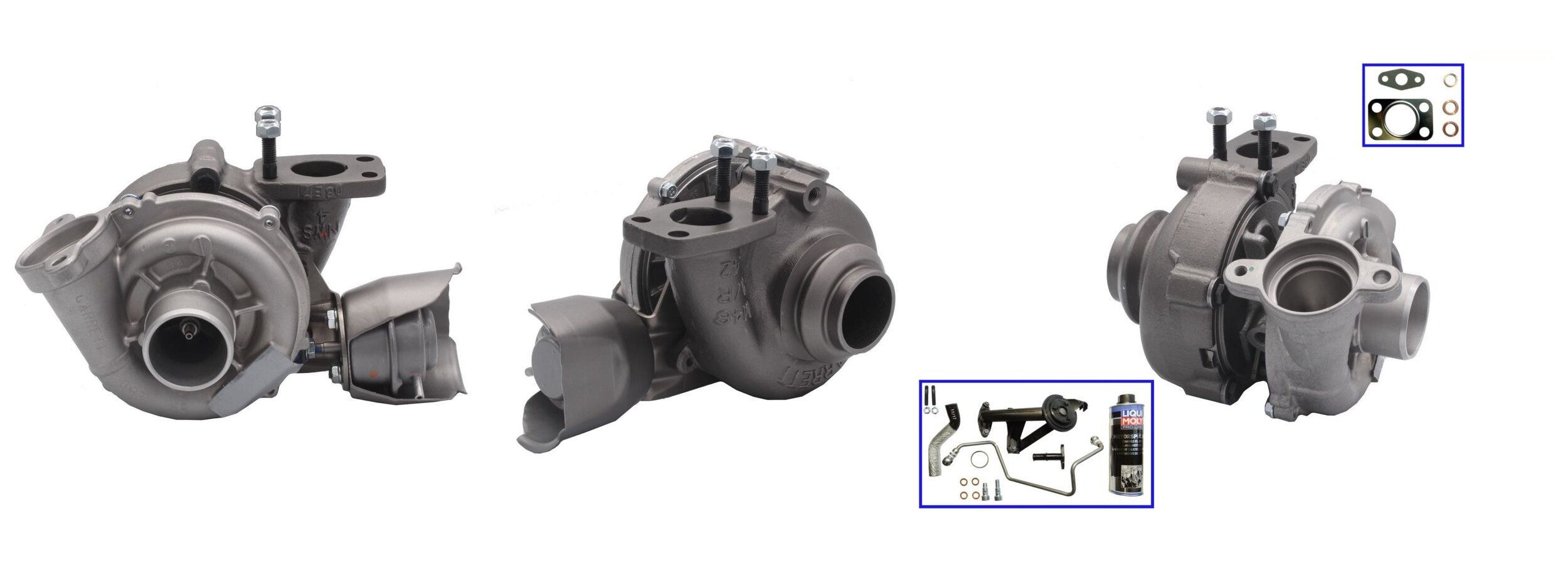 DRI 729118231: Turboaggregat OE REMAN PRO KIT med packningar, med tillbehör, med oljeledning