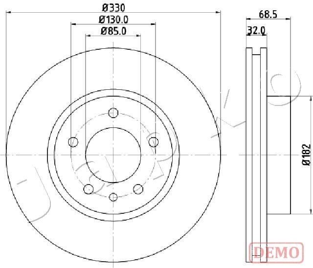 JAPKO 600957C: Piduriketas ees paremal, Ø: 330mm, õhutusega, Ø: 330mm, värvitud