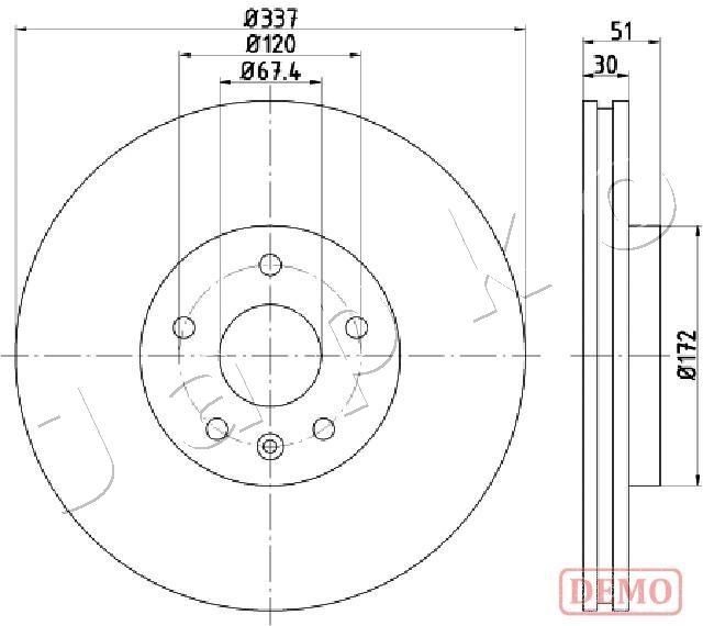 JAPKO 610323C: Piduriketas Tagasild, Ø: 300mm, täis, Ø: 300mm, värvitud