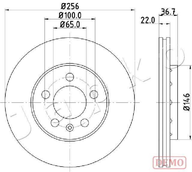 JAPKO 610904C: Piduriketas Ø: 245mm, täis, Ø: 245mm, värvitud