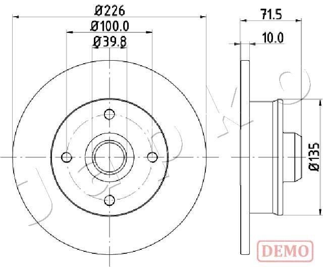 JAPKO 610922C: Disco de freno Eje trasero, Ø: 226mm, macizo, Ø: 226mm, barnizado