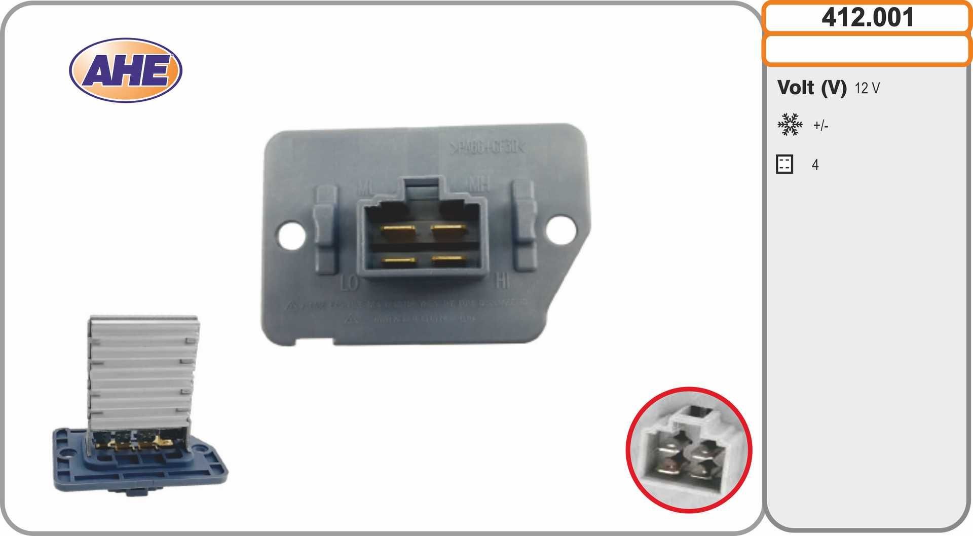 AHE 412.001: Vorwiderstand, Elektromotor-Kühlerlüfter