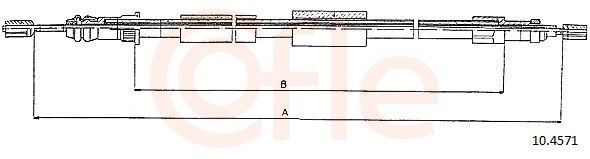 COFLE 92.10.4571: Tazne lanko, parkovaci brzda 1615mm, 1615mm