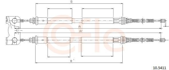 COFLE 92.10.5411: Cablu, frana de parcare 1458mm, 1458mm