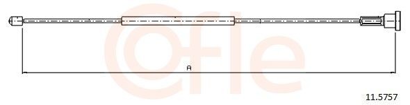 COFLE 92.11.5757 Handbremsseil 832mm