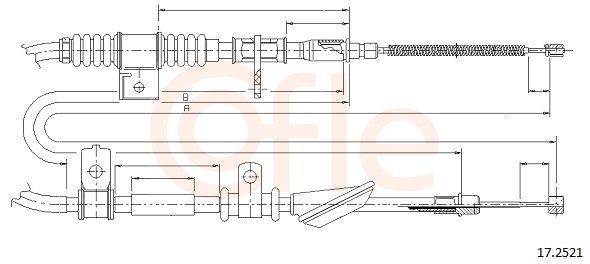 COFLE 92.17.2521: Tazne lanko, parkovaci brzda 1512mm, 1512mm