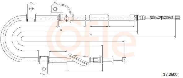 COFLE 92.17.2600: Tazne lanko, parkovaci brzda 1590mm, 1590mm