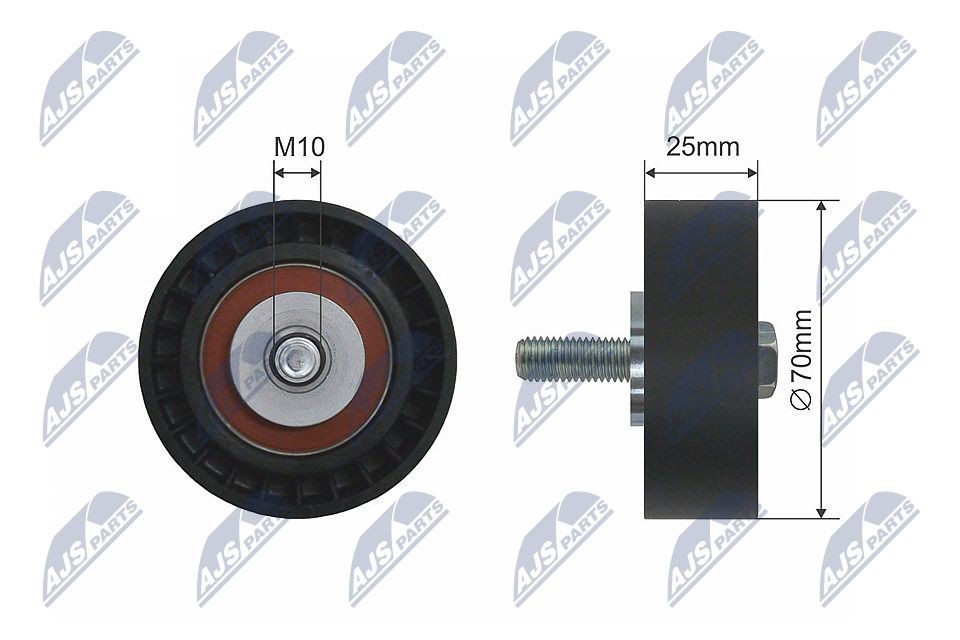 NTY RNK-CT-023: Galet enrouleur de courroie d'accessoire Ø: 70mm