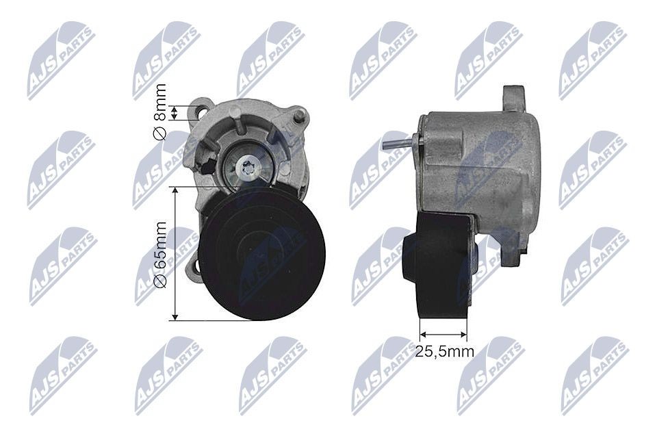 NTY RNK-CT-032: Įtempiklio skriemulys, V formos rumbuotas diržas Ø: 65mm